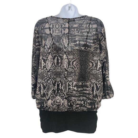 Jennifer Lopez Womens Small Snake Print Blouse With Keyhole Neckline Small - Picture 5 of 13